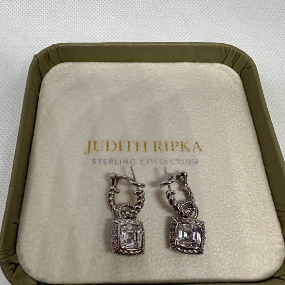 Judith Ripka Sterling Silver Diamonique Earrings - Picture 8 of 12